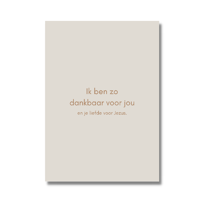 Christelijke kaart Ik Ben Zo Dankbaar Voor Jou